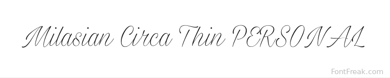 Milasian Circa Thin PERSONAL font preview