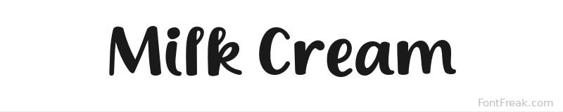 Milk Cream font preview