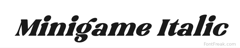 Minigame Italic font preview