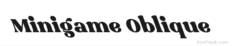 Minigame Oblique font preview