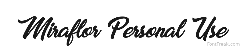 Miraflor Personal Use  font preview