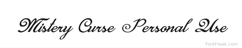 Mistery Curse Personal Use font preview