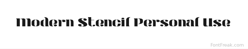 Modern Stencil Personal Use font preview
