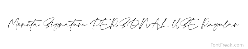 Monita Signature PERSONAL USE Regular font preview