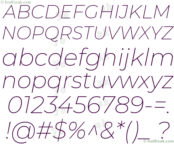 Montserrat ExtraLight Italic