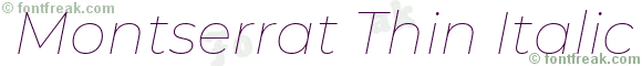 Montserrat Thin Italic