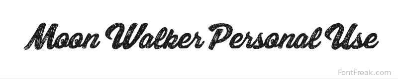 Moon Walker Personal Use font preview