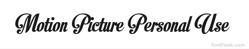 Motion Picture Personal Use  font preview