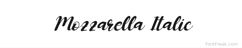 Mozzarella Italic font preview