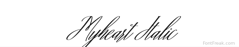 Myheart Italic font preview
