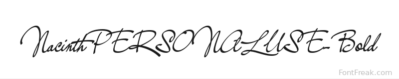 NacinthPERSONALUSE-Bold font preview