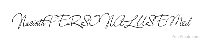 NacinthPERSONALUSEMed font preview