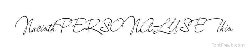 NacinthPERSONALUSEThin font preview