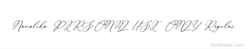 Namalika PERSONAL USE ONLY Regular font preview