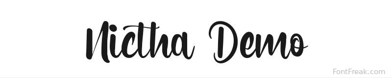 Nictha Demo font preview
