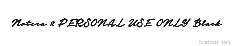 Notera 2 PERSONAL USE ONLY Black font preview