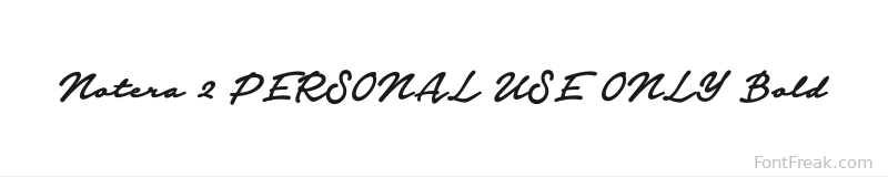 Notera 2 PERSONAL USE ONLY Bold font preview