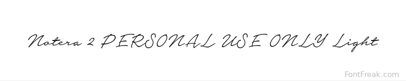 Notera 2 PERSONAL USE ONLY Light font preview