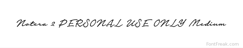 Notera 2 PERSONAL USE ONLY Medium font preview