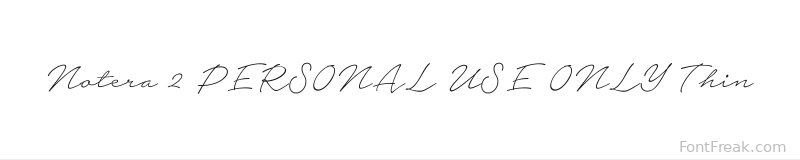 Notera 2 PERSONAL USE ONLY Thin font preview