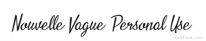 Nouvelle Vague Personal Use  font preview