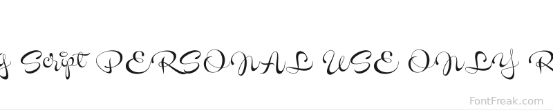 Novety Script PERSONAL USE ONLY Regular font preview
