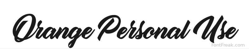 Orange Personal Use font preview