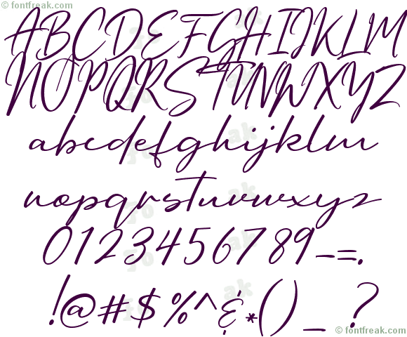 OriflameScript — all characters