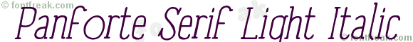 Panforte Serif Light Italic