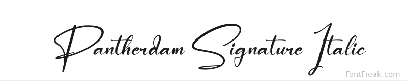 Pantherdam Signature Italic font preview