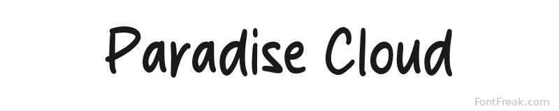Paradise Cloud font preview