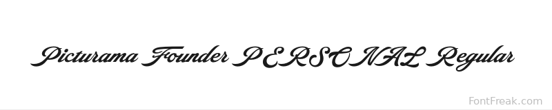 Picturama Founder PERSONAL Regular font preview
