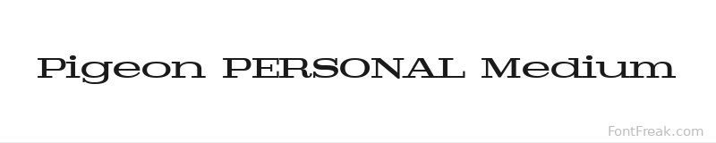 Pigeon PERSONAL Medium font preview