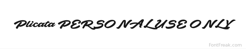 Plicata PERSONAL USE ONLY font preview
