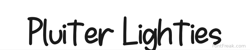 Pluiter Lighties font preview