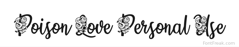 Poison Love Personal Use font preview