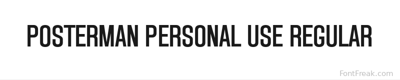 Posterman PERSONAL USE Regular font preview