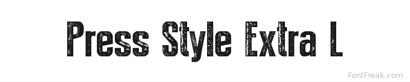 Press Style Extra L font preview