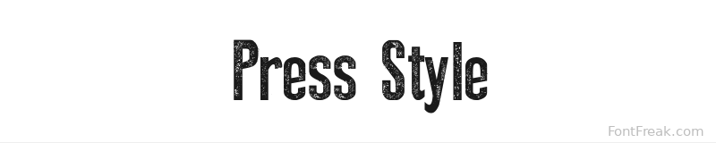 Press Style font preview