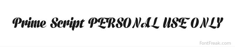 Prime Script PERSONAL USE ONLY font preview