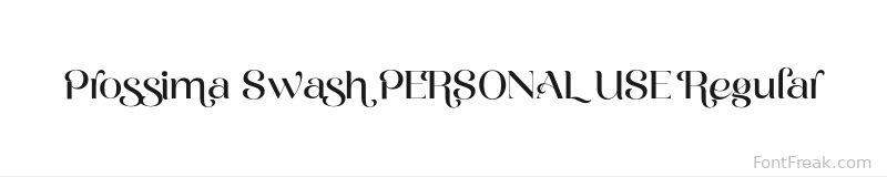 Prossima Swash PERSONAL USE Regular font preview