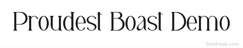 Proudest Boast Demo font preview