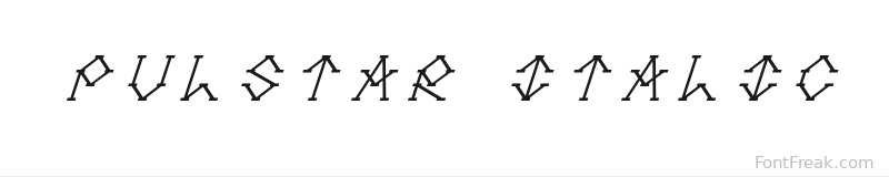 Pulstar Italic font preview