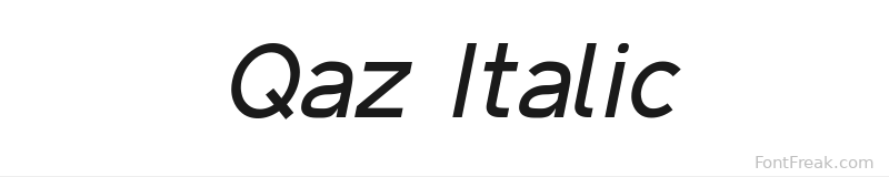 Qaz Italic font preview