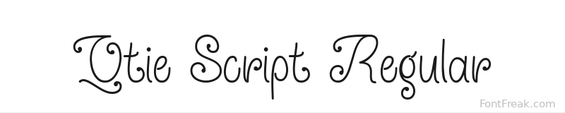 Qtie Script Regular font preview