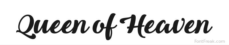 Queen of Heaven font preview
