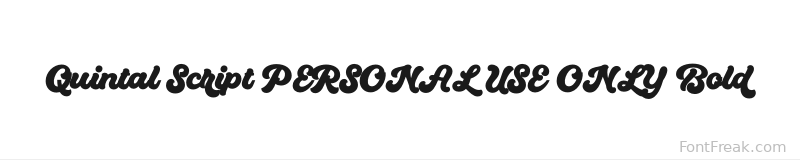 Quintal Script PERSONAL USE ONLY Bold font preview