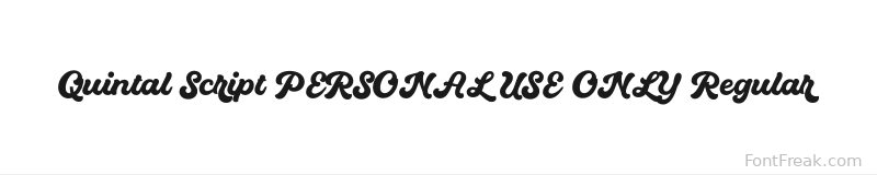 Quintal Script PERSONAL USE ONLY Regular font preview