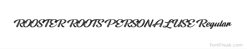 ROOSTER ROOTS PERSONAL USE Regular font preview