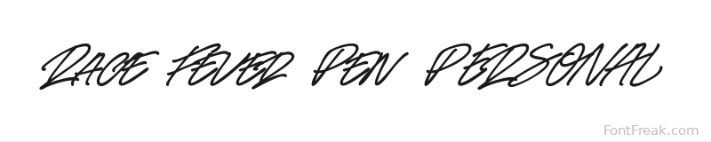 Race Fever Pen PERSONAL font preview